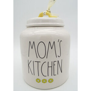 RAE DUNN Canister White MOM'S KITCHEN Lid Ceramic Sugar Flour Cookie Jar Artisan
